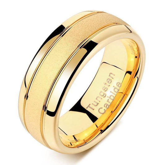 8mm Tungsten Carbide Frosted Men's Wedding Band