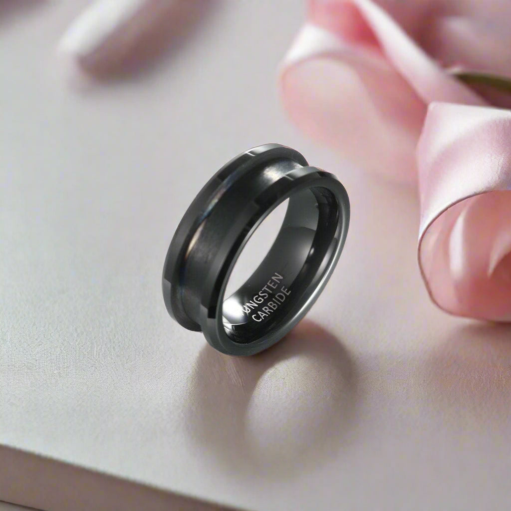 Black Tungsten Carbide Wedding Band for Men & Women-Black Diamonds New York