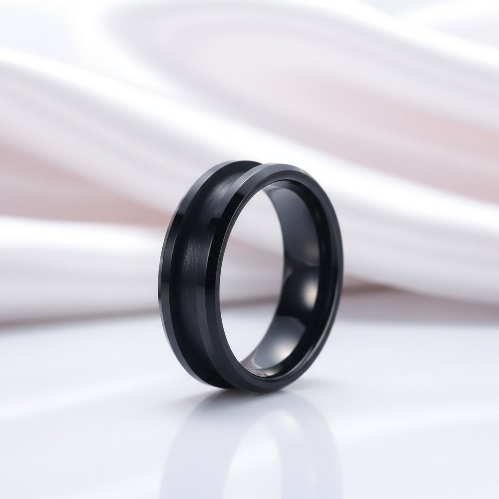 Black Tungsten Carbide Wedding Band for Men & Women-Black Diamonds New York