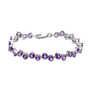 9.04 Ctw Natural Amethyst Gemstone Bracelet-Black Diamonds New York