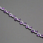 9.04 Ctw Natural Amethyst Gemstone Bracelet-Black Diamonds New York