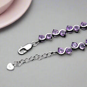 9.04 Ctw Natural Amethyst Gemstone Bracelet-Black Diamonds New York