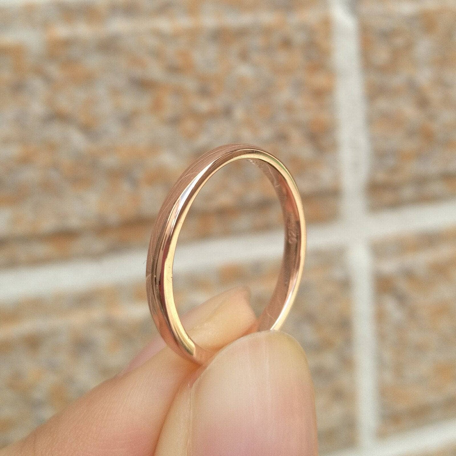 925 Sterling Silver Rose Gold Wedding Band