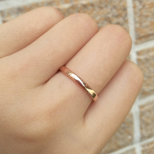 925 Sterling Silver Rose Gold Wedding Band