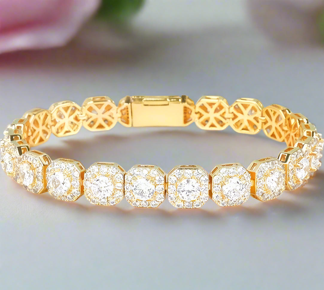 9mm Square Hip Hop Diamond Bracelet-Black Diamonds New York