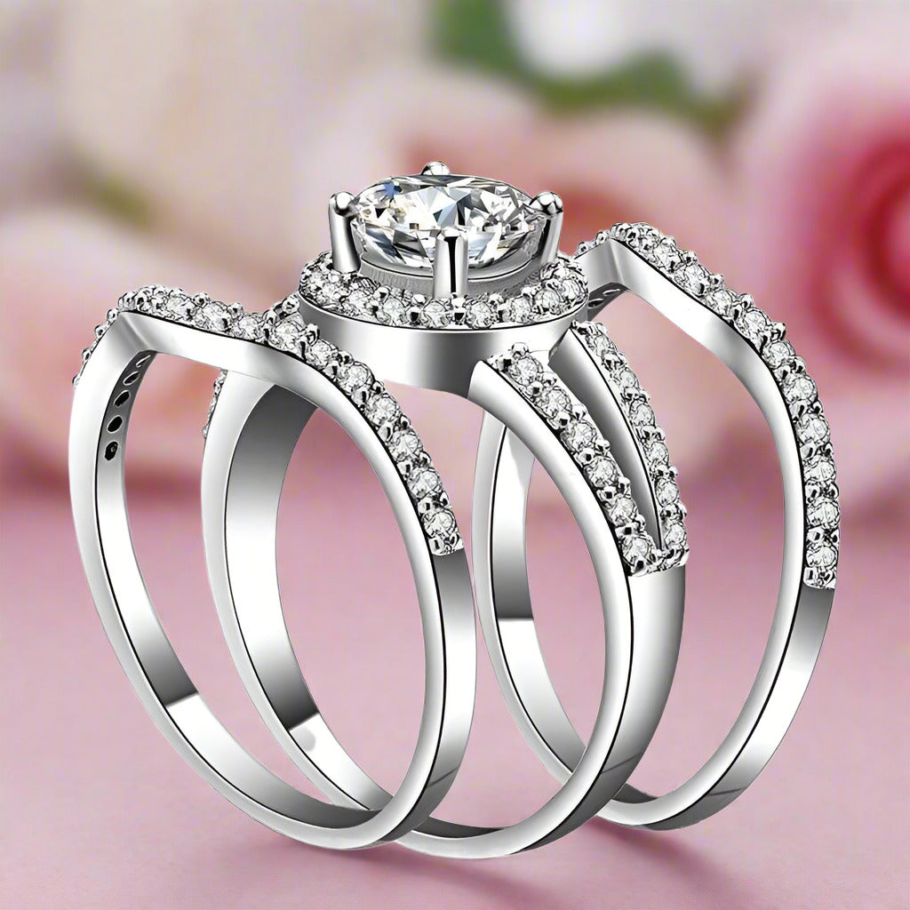 Beautiful 3-Piece Diamond Bridal Ring Set-Black Diamonds New York