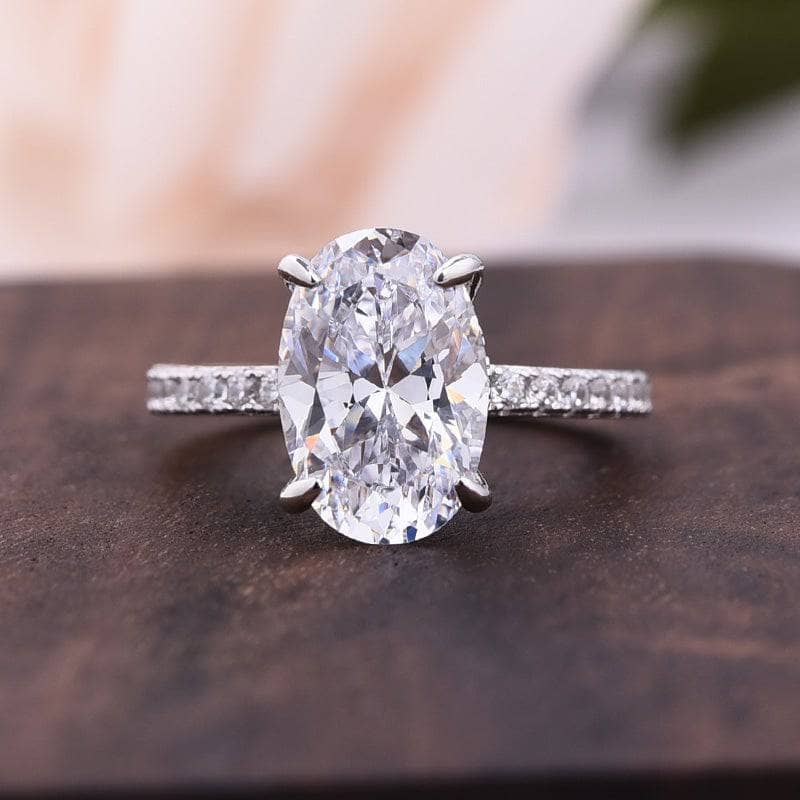 3.5ct Oval Cut Sona Simulated Diamond Wedding Ring Set - Black Diamonds New York