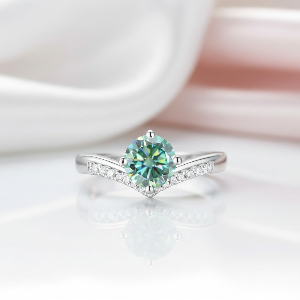 Chevron Ring 1.0ct Green Diamond Option Adjustable Ring-Black Diamonds New York