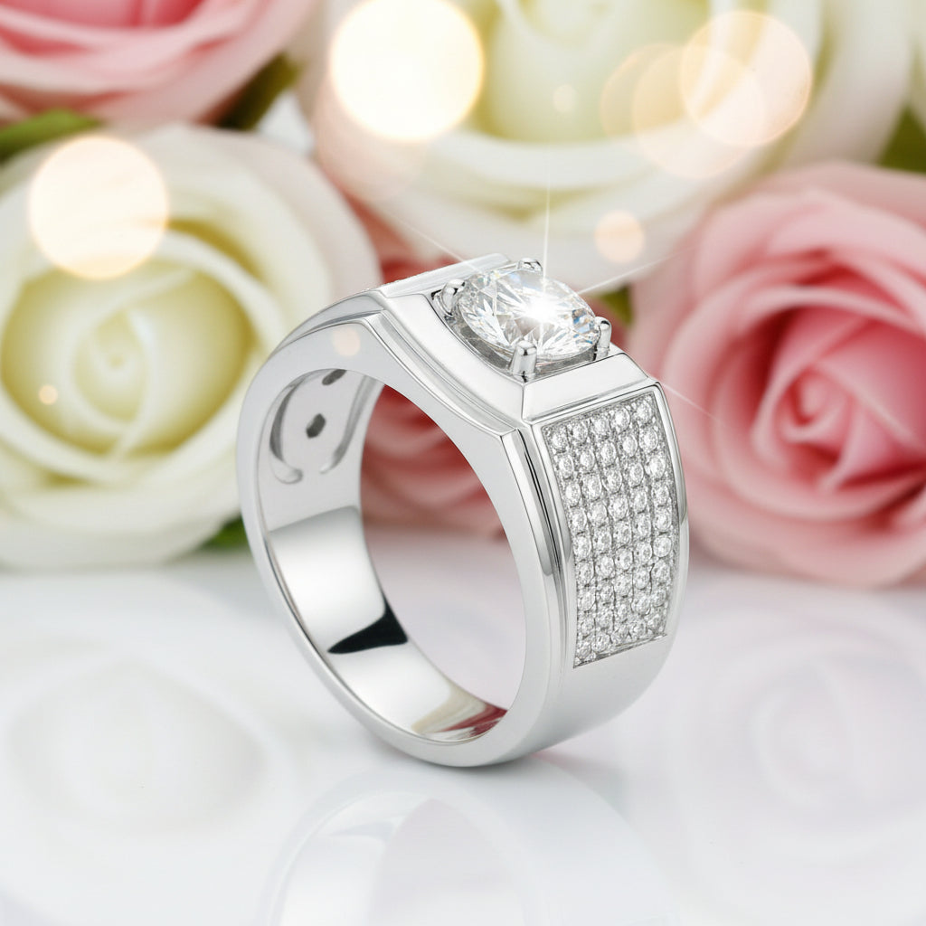 Classic 1.0Ct Diamond Men's Wedding Ring-Black Diamonds New York