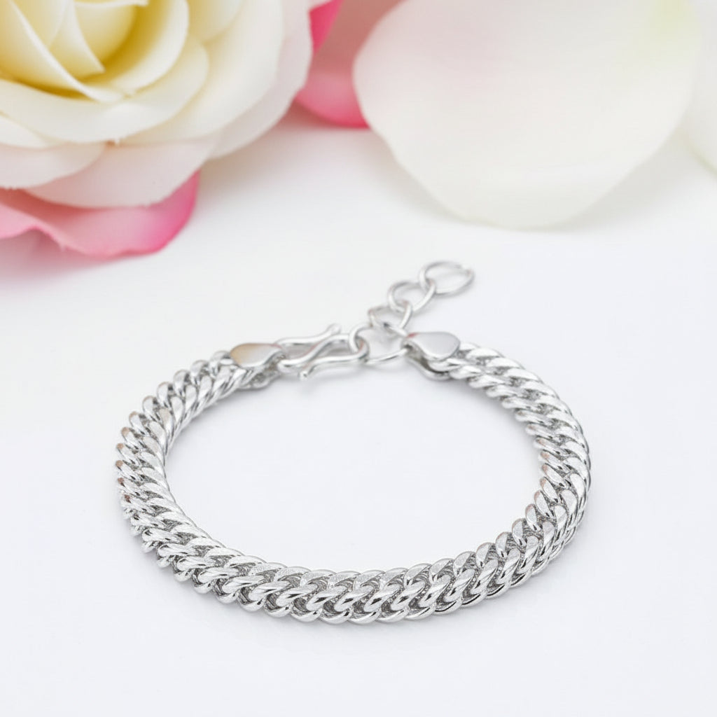 Cuban Link Chain Adjustable Bracelet-Black Diamonds New York