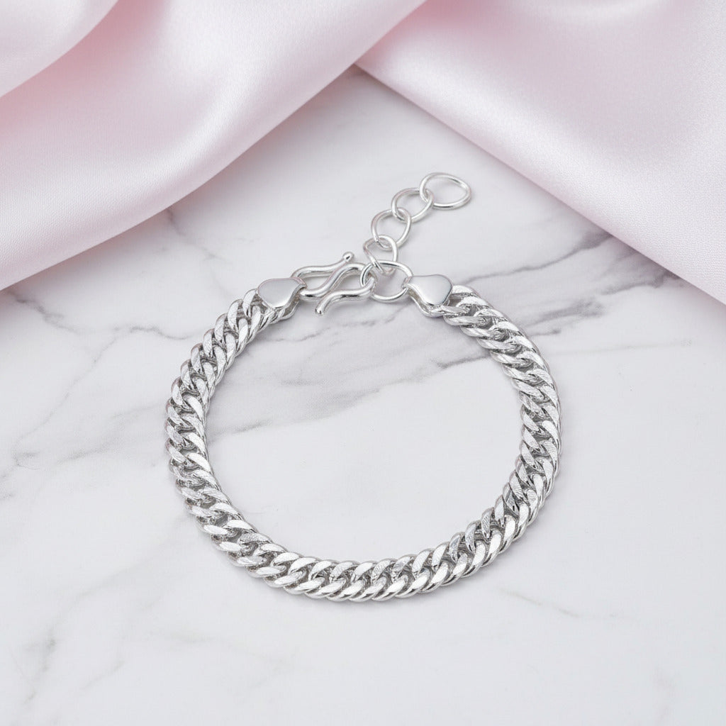 Cuban Link Chain Adjustable Bracelet-Black Diamonds New York