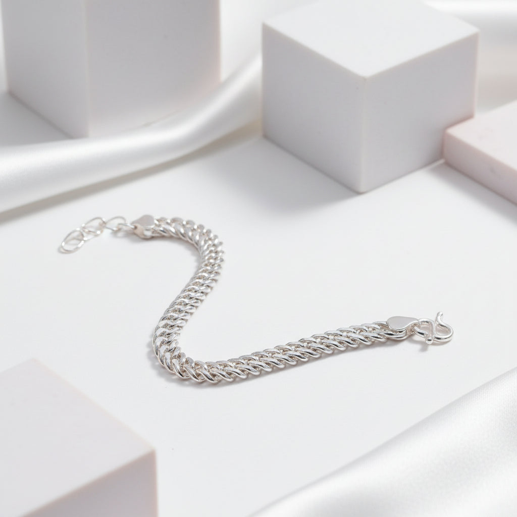 Cuban Link Chain Adjustable Bracelet-Black Diamonds New York