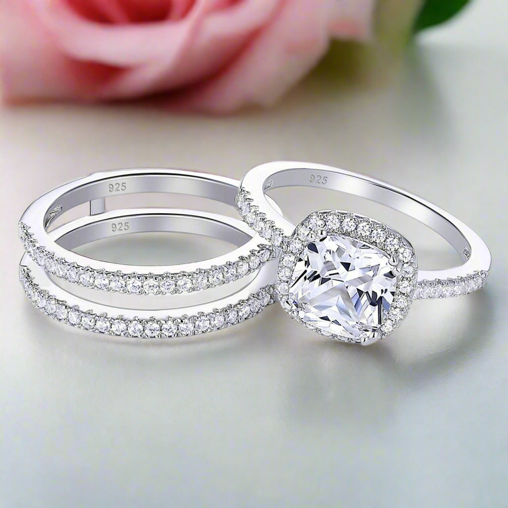 Cushion Cut Halo Diamond Engagement Ring-Black Diamonds New York