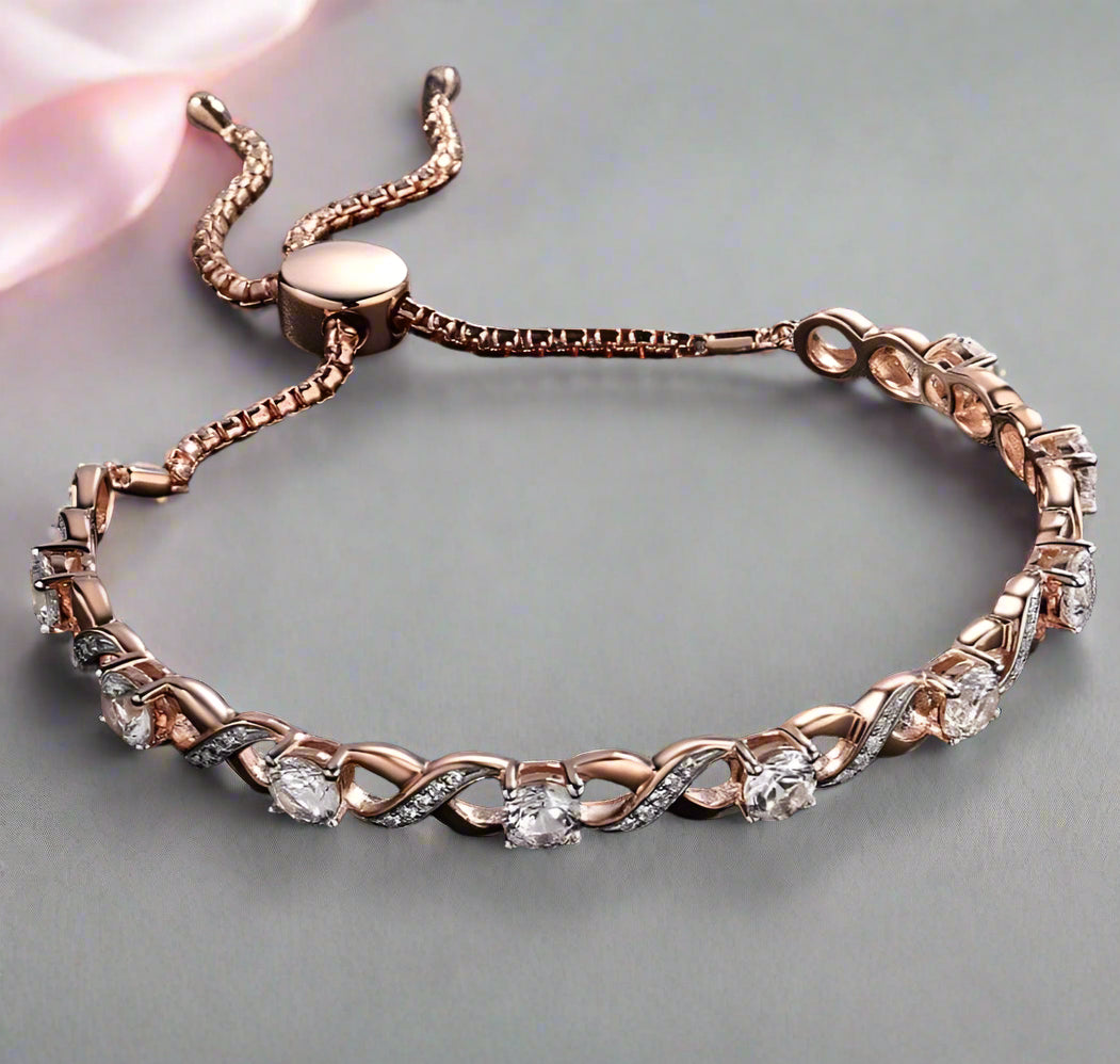 Diamond Adjustable Bolo Bracelet-Black Diamonds New York