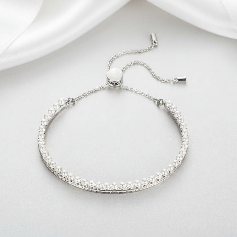 Diamond Luxury Elegant Pearl Bracelet-Black Diamonds New York