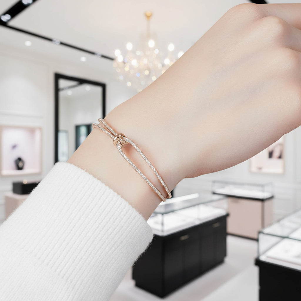 Diamond Special Design Knot Shape Bracelet-Black Diamonds New York