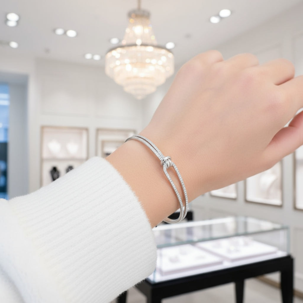 Diamond Special Design Knot Shape Bracelet-Black Diamonds New York