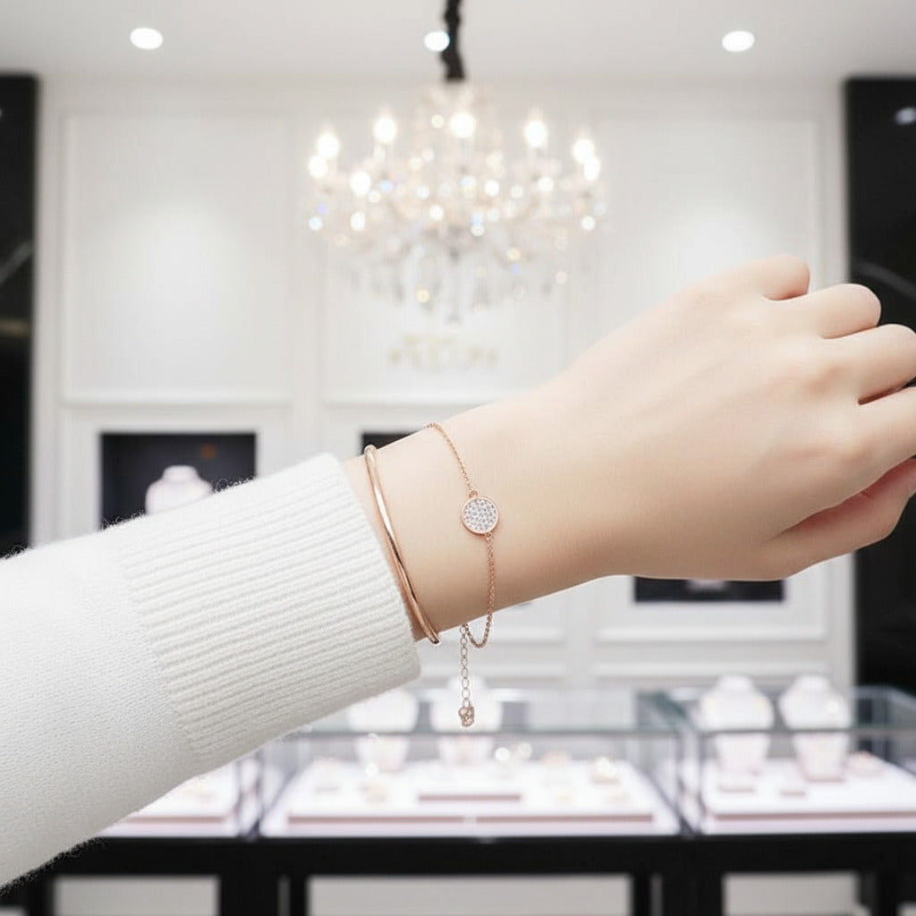Diamond Option Two-in-one Link Chain & Bangle Bracelet-Black Diamonds New York