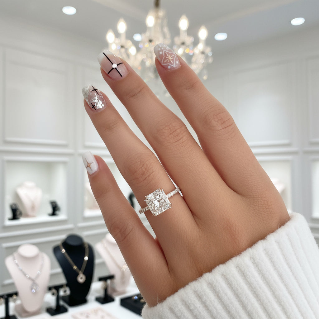 Exquisite 2.0 Carat Princess Cut Engagement Ring-Black Diamonds New York