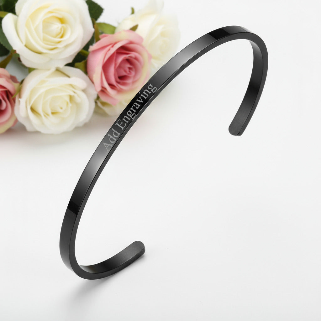 Friendship Cuff Bracelet-Black Diamonds New York