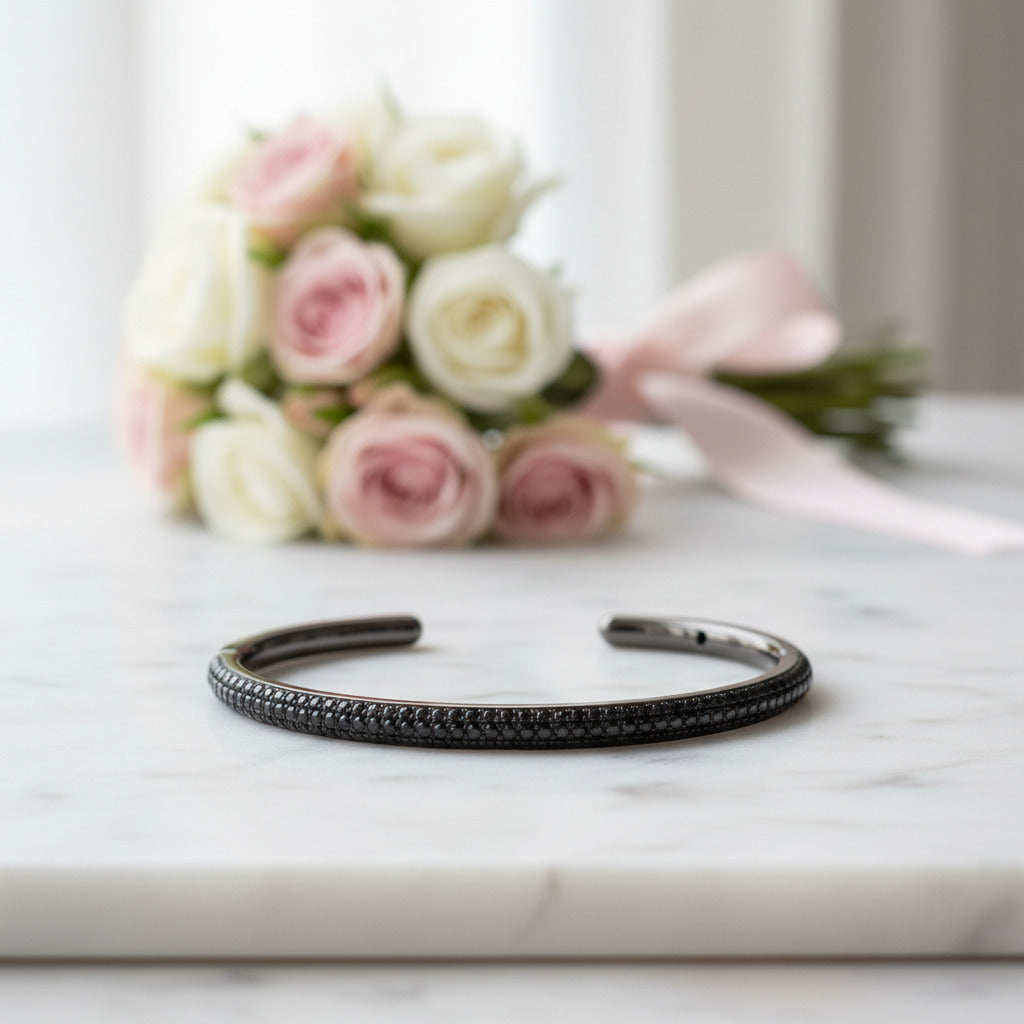 Gorgeous Three Layered Diamond Option Bangle-Black Diamonds New York