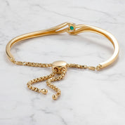 Green Spinel & Diamond Option Adjustable Bolo Bracelet-Black Diamonds New York