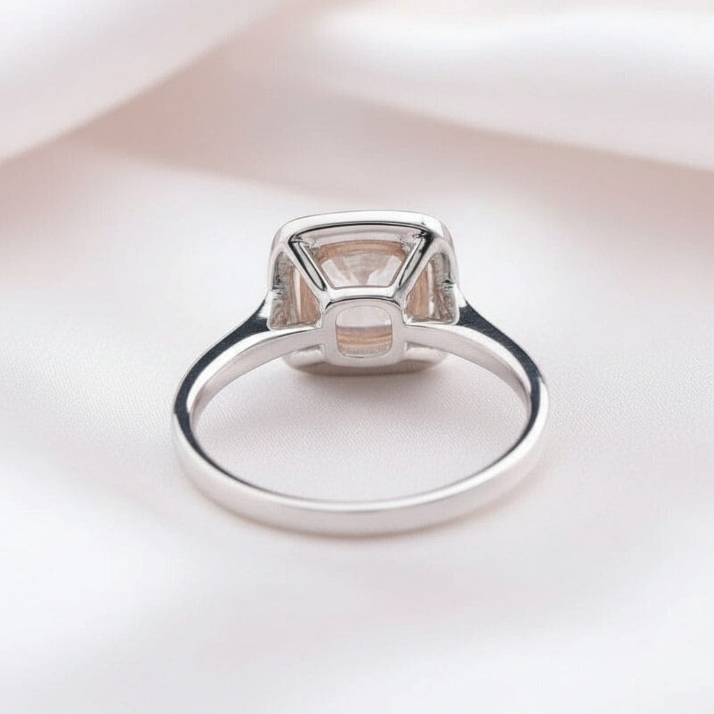 14k White Gold 2ct Diamond Double Halo Engagement Ring-Black Diamonds New York