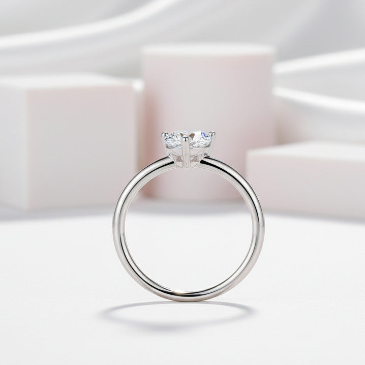 Heart 1.0Ct 6.5mm Diamond Ring-Black Diamonds New York