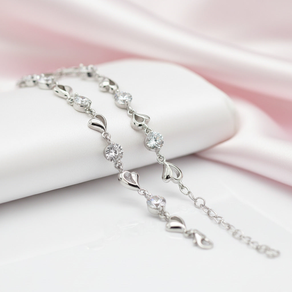 Heart to Heart Romantic Diamond Option Bracelet-Black Diamonds New York
