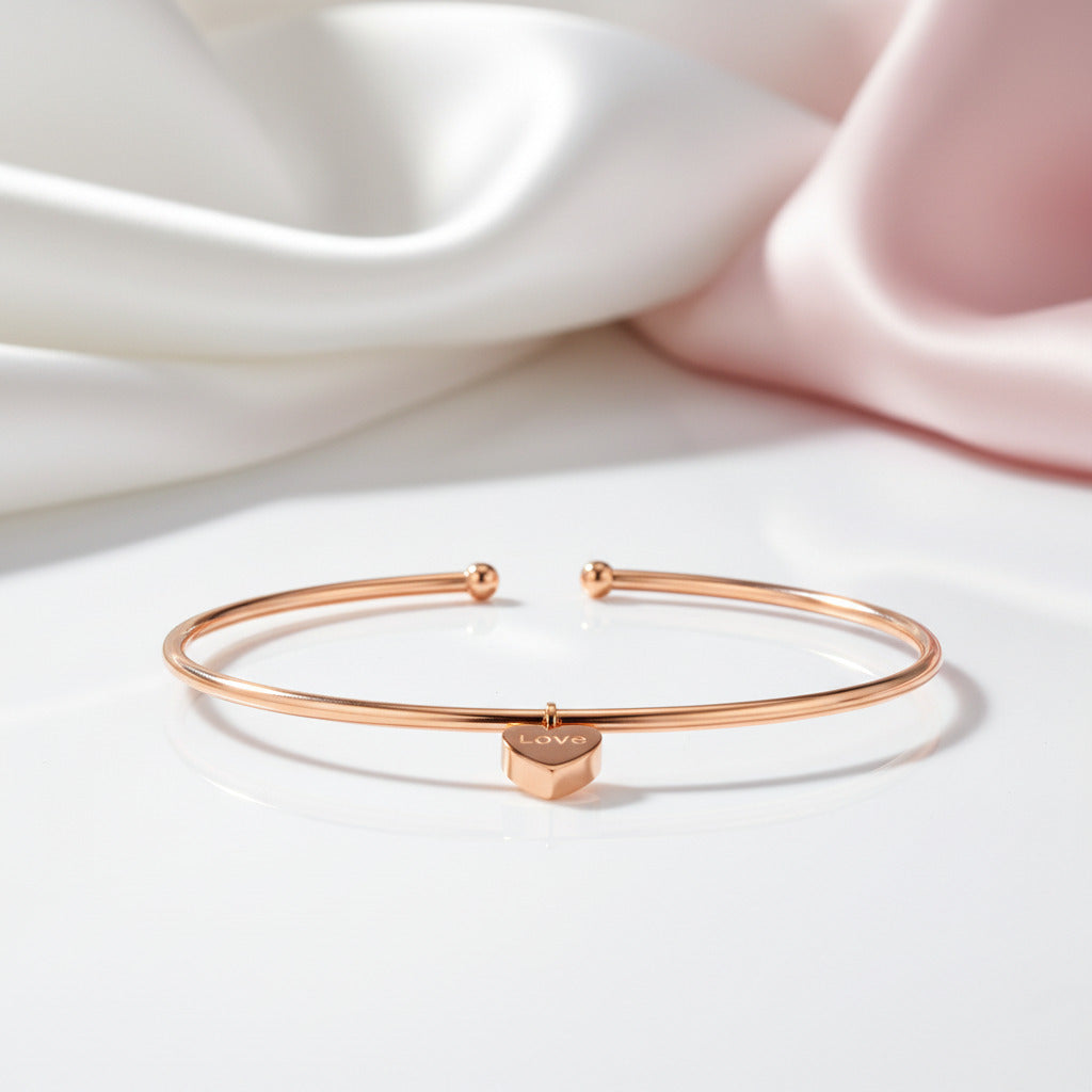 Love Bangle in Solid Rose Gold-Black Diamonds New York