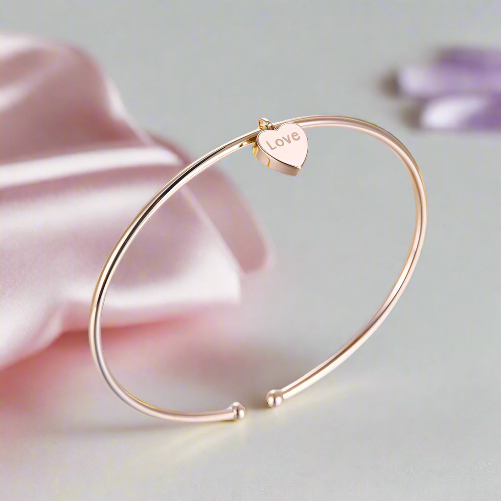 Love Bangle in Solid Rose Gold-Black Diamonds New York