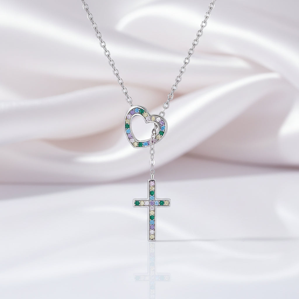 Love & Cross Diamond Option Necklace-Black Diamonds New York