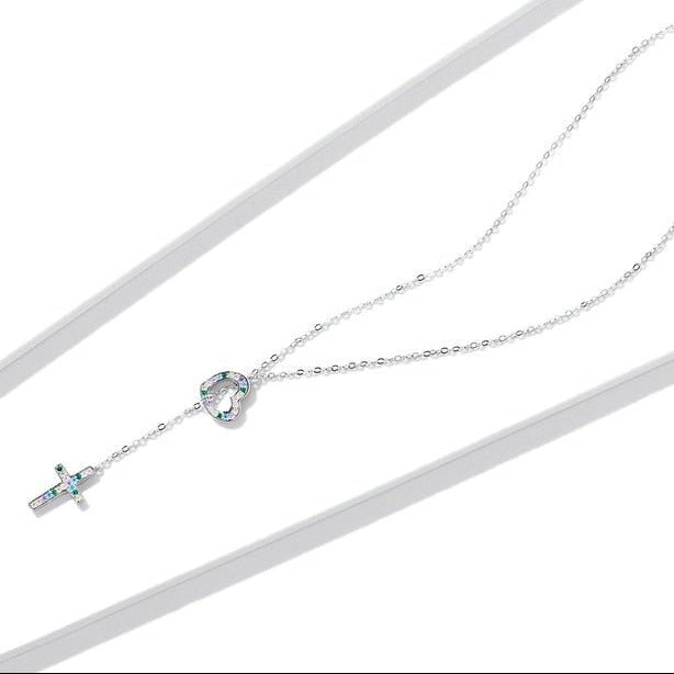 Love & Cross Diamond Option Necklace-Black Diamonds New York