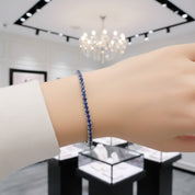 Luxurious Blue Round Cut Bracelet-Black Diamonds New York