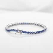 Luxurious Blue Round Cut Bracelet-Black Diamonds New York