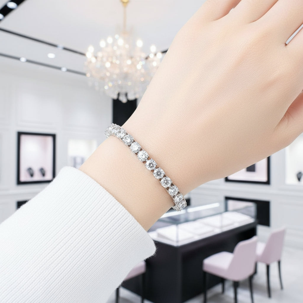 Luxury Bracelet Full of Round Diamond Option-Black Diamonds New York