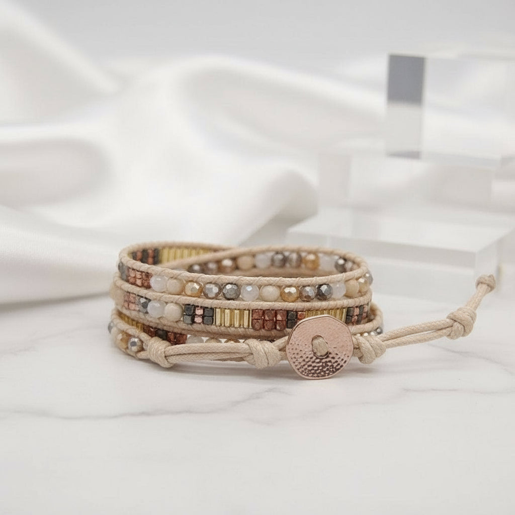 Mix Beadwork Agate Bracelet-Black Diamonds New York