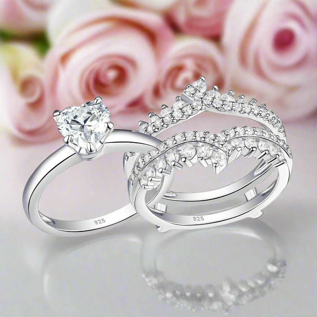 Multi-Shape Princess/Pear/Heart-Cut Diamond Engagement Ring Set-Black Diamonds New York