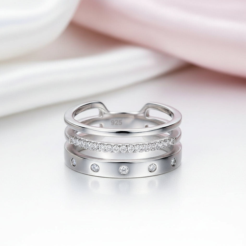 Multi-band Diamond Option Wedding Band-Black Diamonds New York