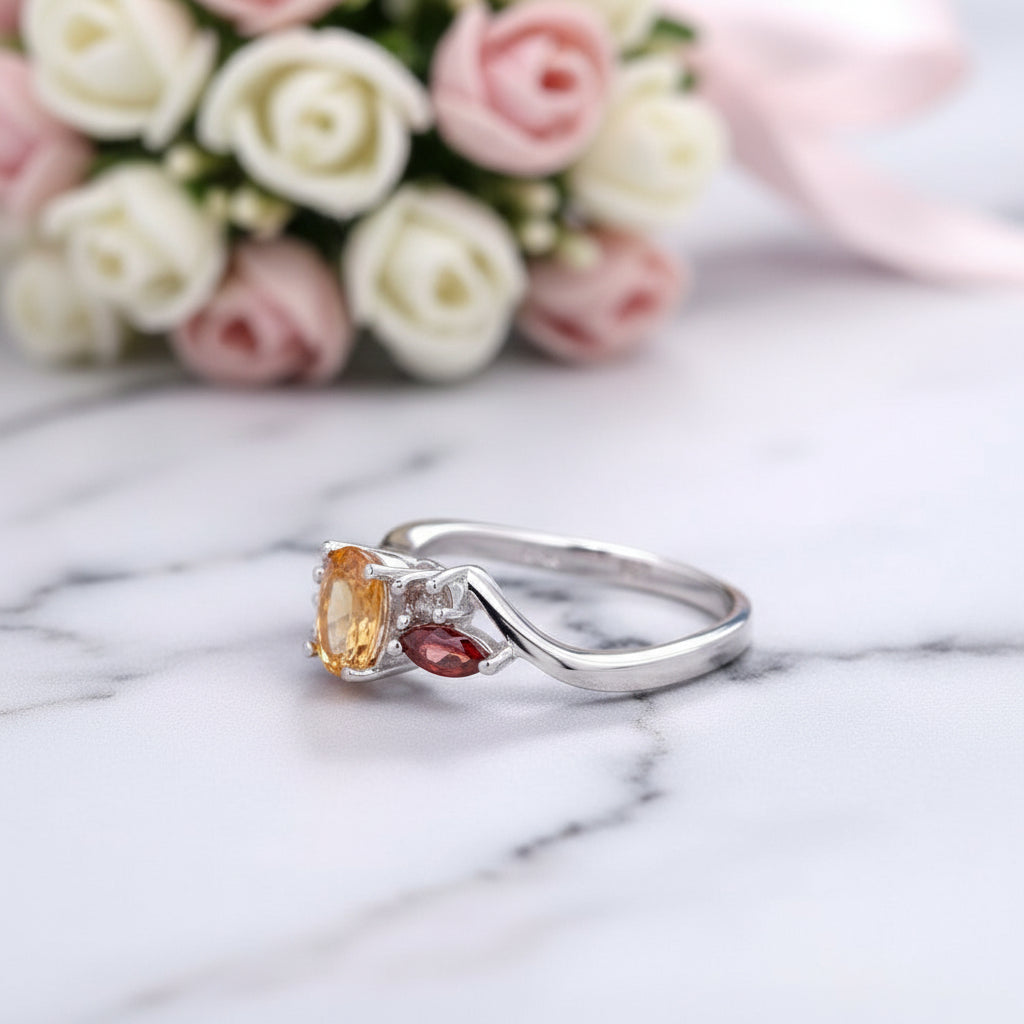 Citrine & Garnet Ring-Black Diamonds New York