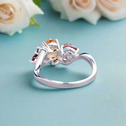 Natural Citrine Garnet Ring-Black Diamonds New York