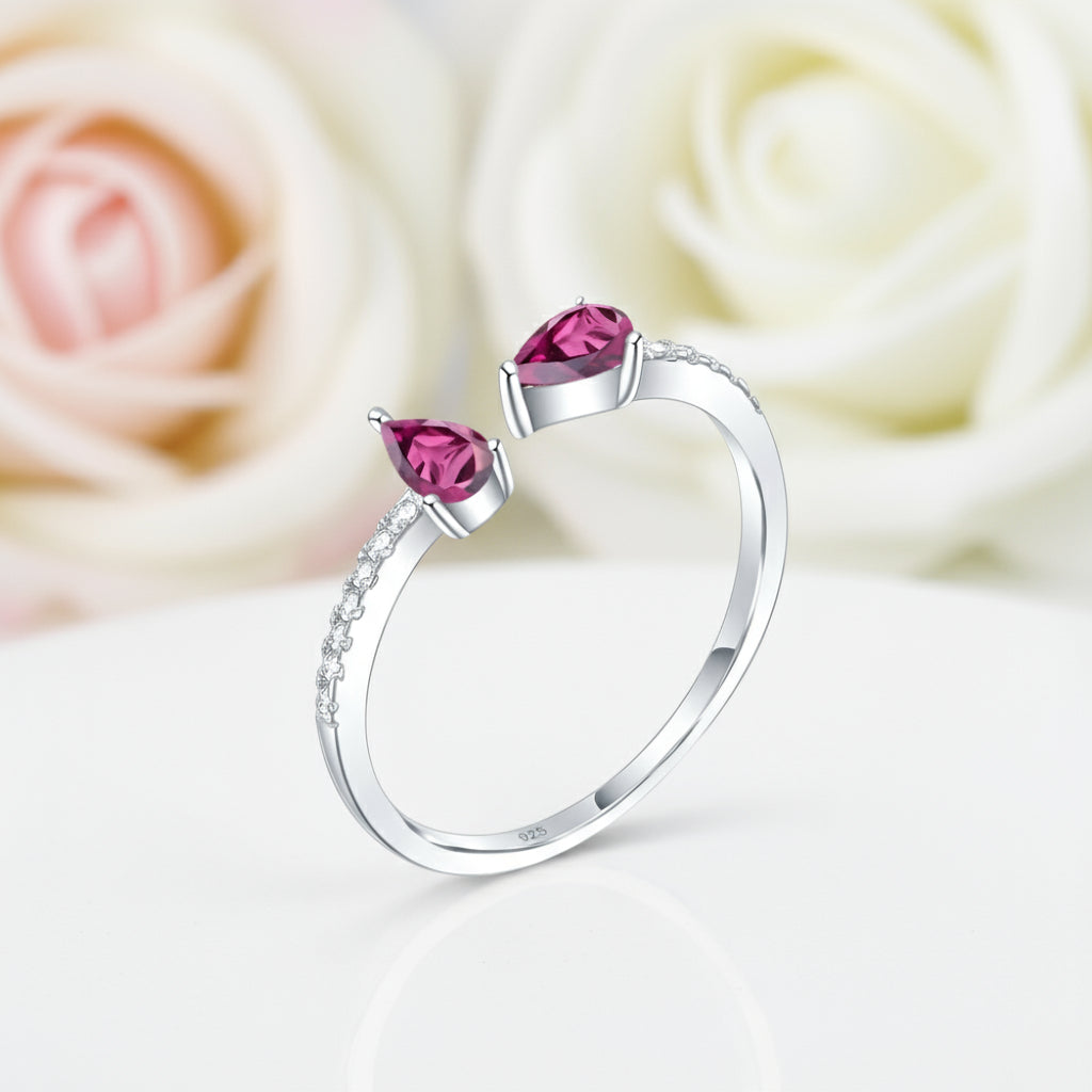 Natural Gemstones Adjustable Stack Ring Band-Black Diamonds New York