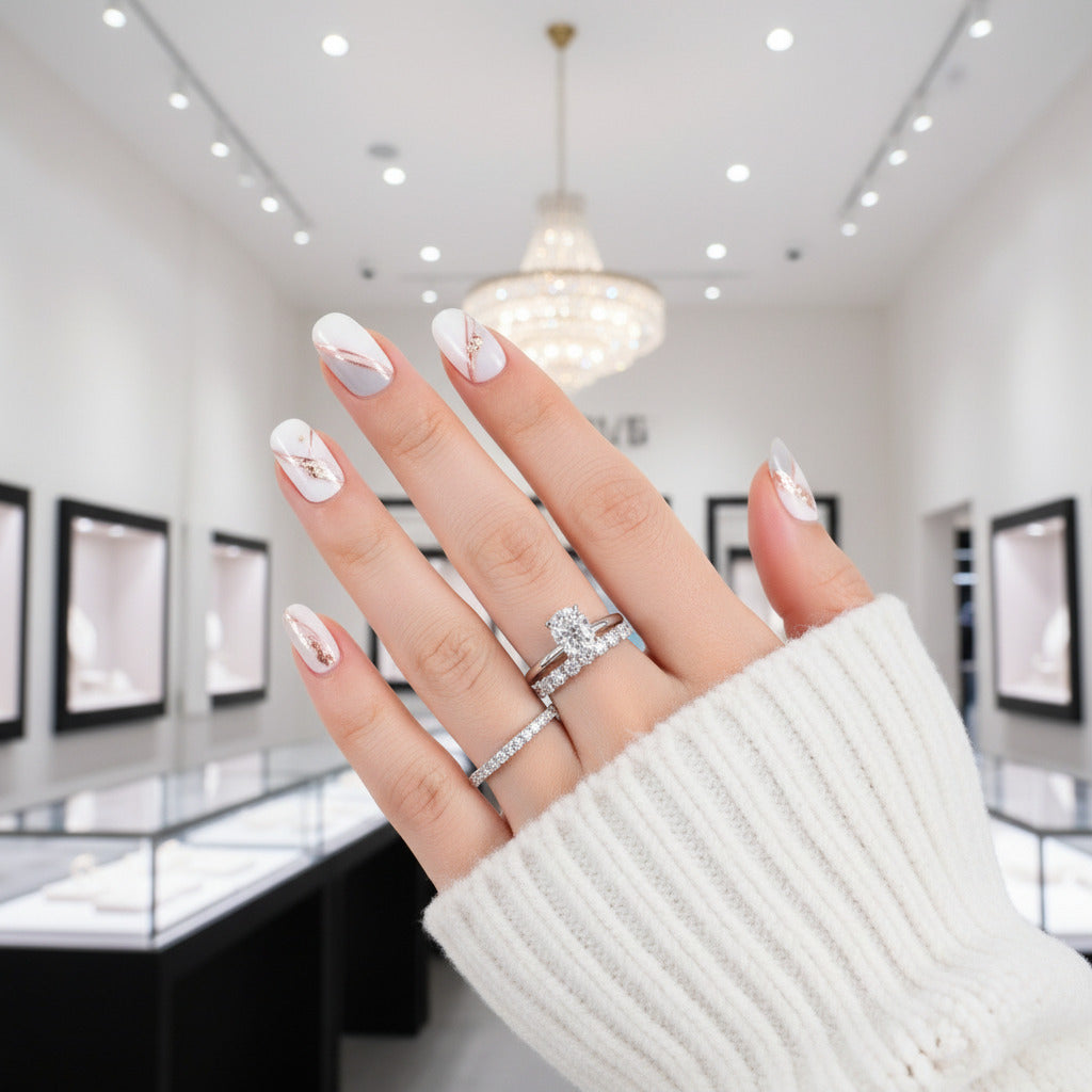 Oval Cut 2.0 Ct Diamond Solitaire Wedding Ring Set-Black Diamonds New York