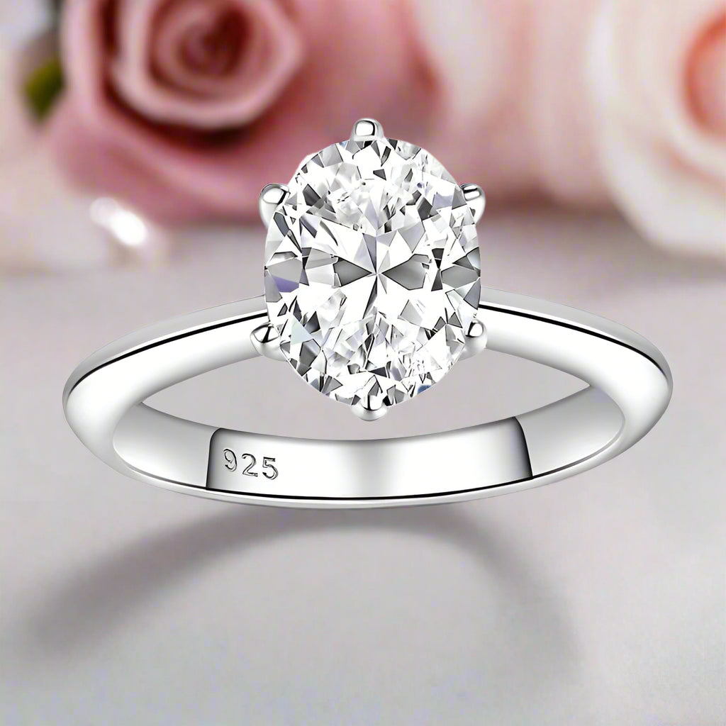 Oval Cut Diamond Engagement Ring-Black Diamonds New York