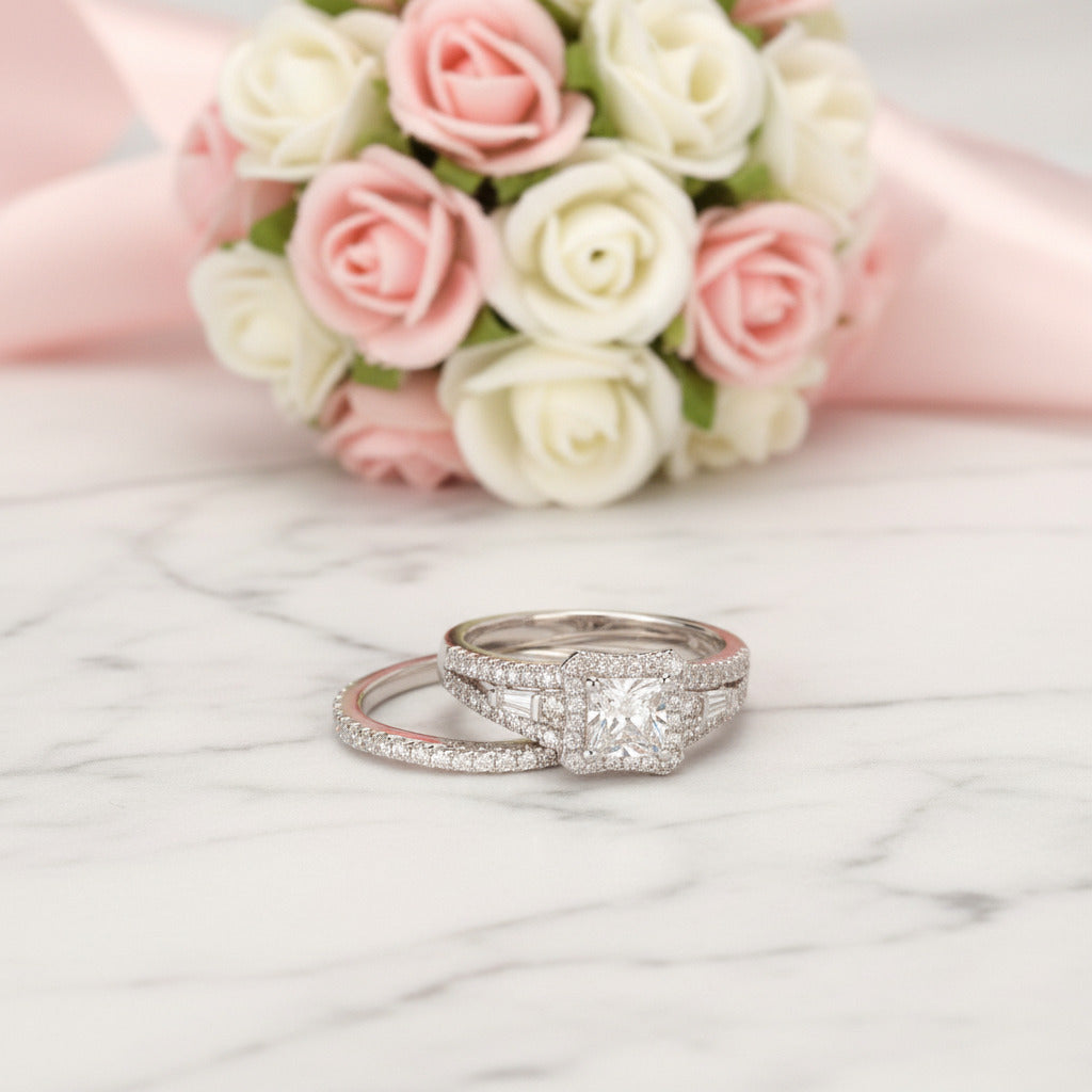 Princess Cut Diamond Option Halo Engagement Ring-Black Diamonds New York