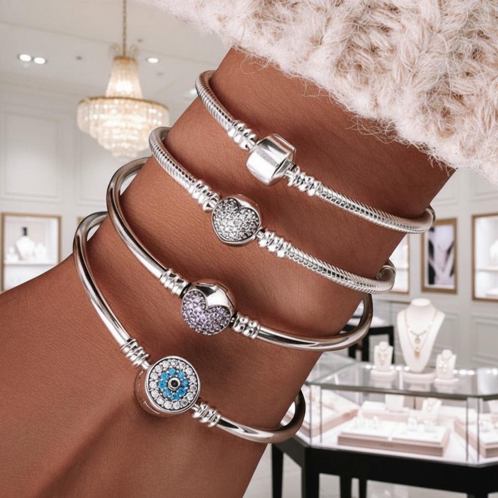Punk Diamond Option Charm Bracelet-Black Diamonds New York