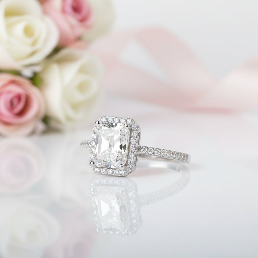 Radiant Cut Diamond Option Engagement Ring-Black Diamonds New York