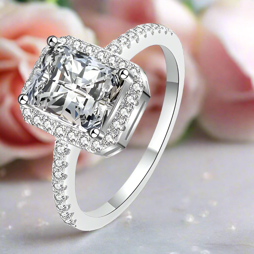 Radiant Cut Diamond Engagement Ring-Black Diamonds New York