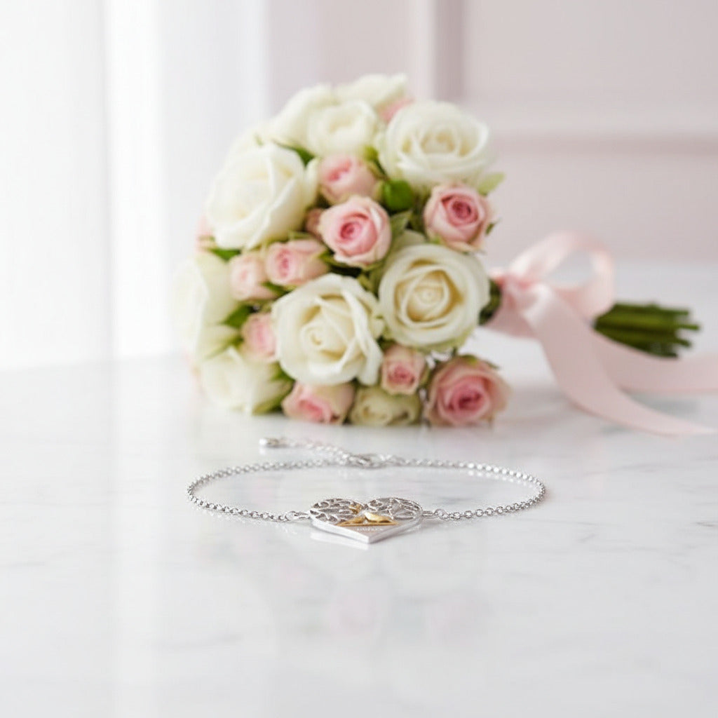 Romantic Love Bird in a Heart Bracelet-Black Diamonds New York