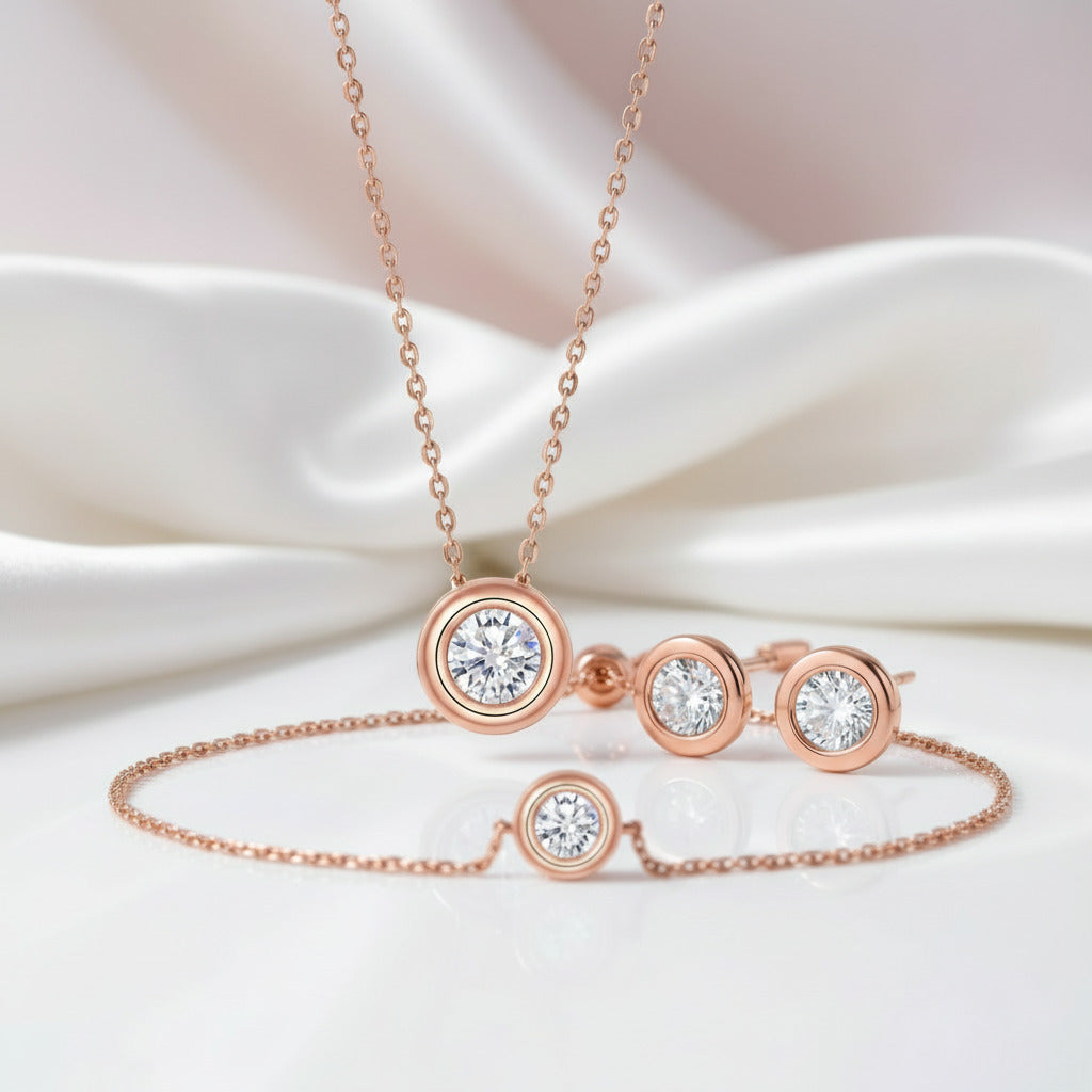 Round Cut Diamond Option Jewelry Set-Black Diamonds New York